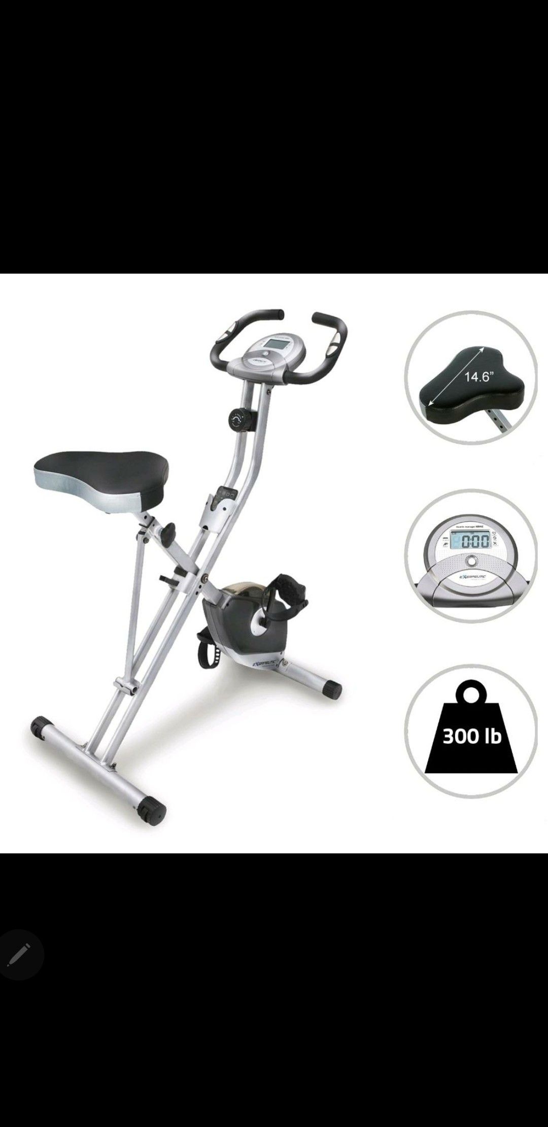 Exerpeutic Folding Magnetic Upright Exercise Bike Pulse Compact