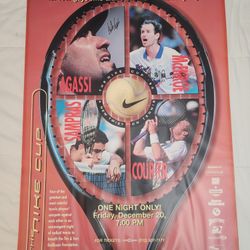 The Nike Cup ’96 - Tennis poster - Signed:  Agassi, Sampras, Courier,  McEnroe
