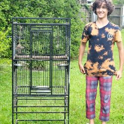 Large Stainless Steel  Bird Cage

55Hx22Wx24L