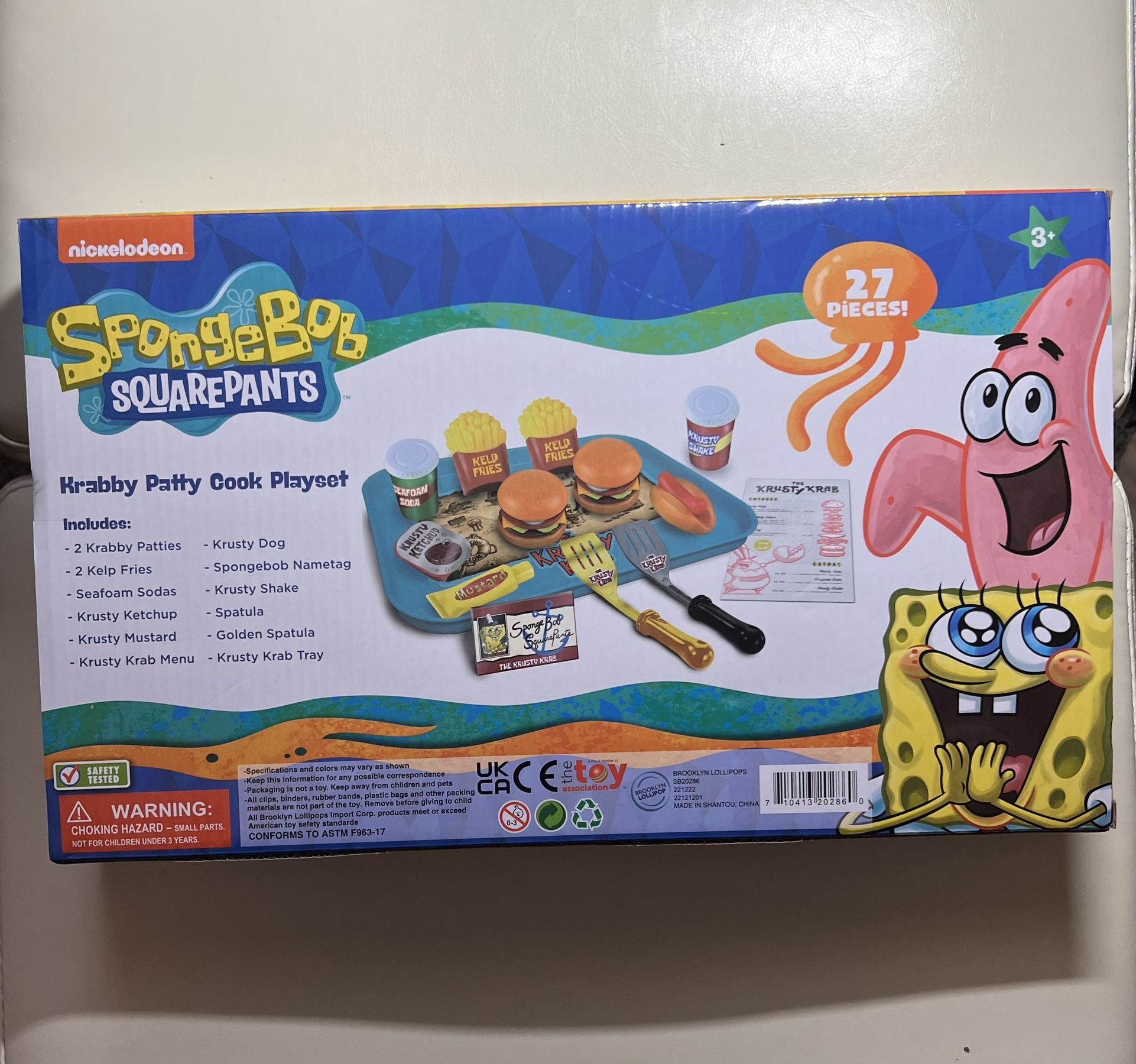 SpongeBob SquarePants Krabby Patty Cook Playset – 27 Pieces – Kids Toy Age 3+