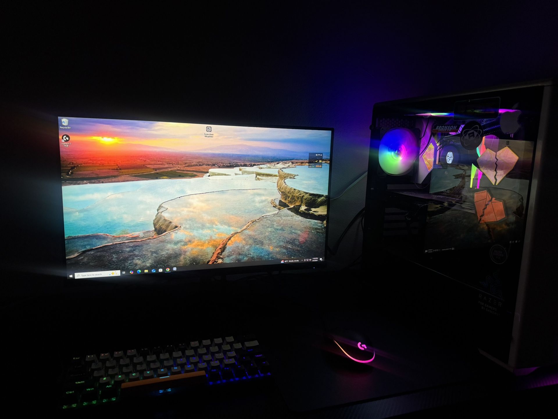 Pc gamer + monitor + mouse + keyboard