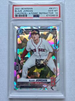 2021 BOWMAN CHROME PROSPECTS ATOMIC REFRACTOR #BCP71 BLAZE JORDAN PSA 10