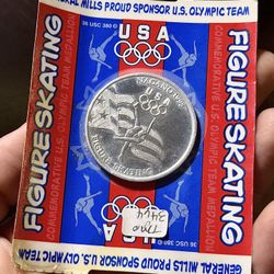 Wow 😮 !! Sealed 1998  General Mills Olympic Coin For  Figure Skating !