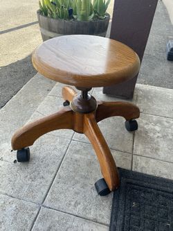 Vintage Wooden Swivel Piano Stool