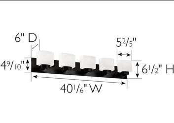 NEW! Design House Vanity Light Dimmable with Frosted Glass for Above Bathroom Mirror, Matte Black
