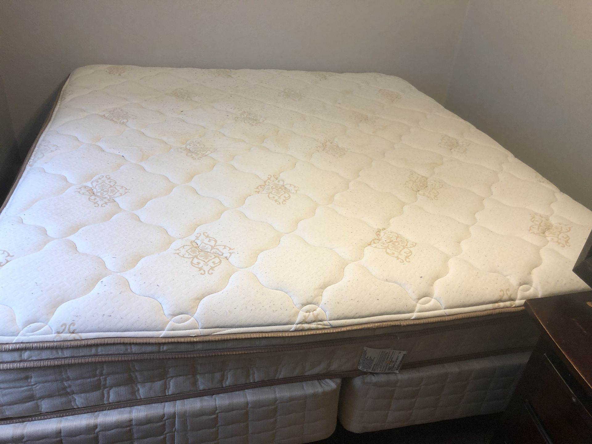 King sized matress with box spring.