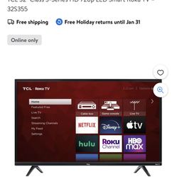 TCL 32" Class 3-Series HD 720p LED Smart Roku TV