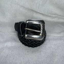 Vintage Black Braided Chic Leather Women’s Belt Sz Medium