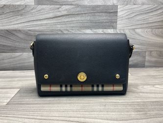 BURBERRY Note Medium Leather & Vintage Check Crossbody Bag (A1D016657)