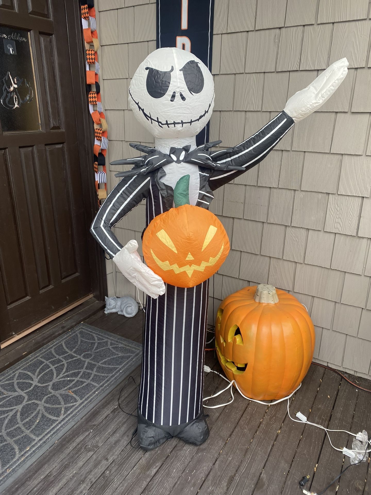 Gemmy 5 ft Jack Skellington Self-Inflatable Airblown Disney Halloween Tim Burton