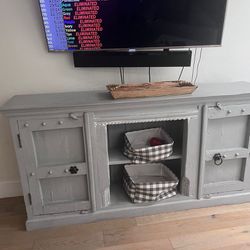Console Table Gray With Storage 