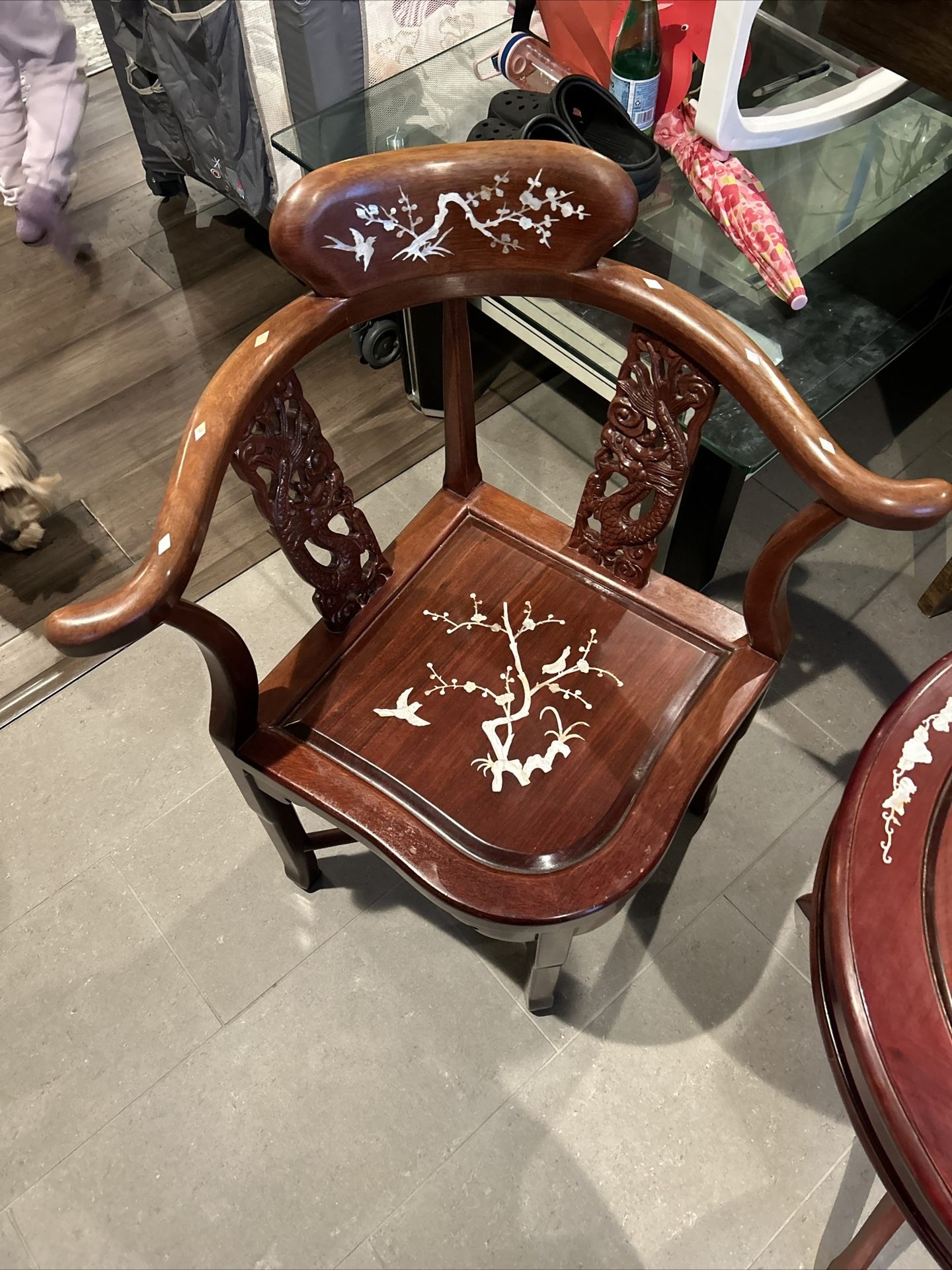 Antique Asian 2chairs And A Table