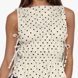 Polka Dot Sleeveless Top 