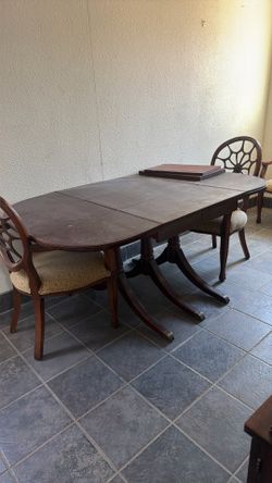 Red  wood table