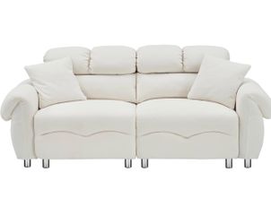 Cloud Velvet Sofa Cushion, Spacious and Comfortable 2-Seater Sofa, Modern Soft Velvet Sofa, for Living Room, Apartment, Bedroom (Beige