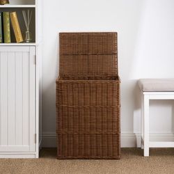Joseph Rectangular Woven Resin Wicker Laundry Hamper - 17.3" x 13.8" x 23.6" - Espresso Brown