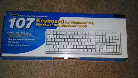 107 Key Windows PS/2 Wired Keyboard * Brand New!
