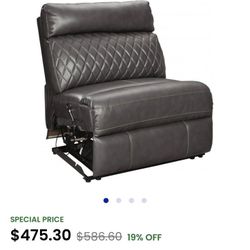 Armless Recliner (like New) Floor Sample