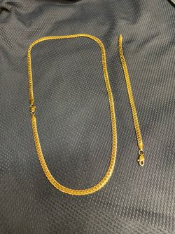 18K Plated Franco Chain & Bracelet
