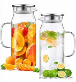 2-64 ounce glass pitchers