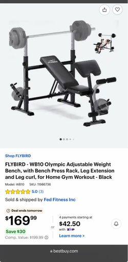 NEW FLYBIRD WB10 Olympic Adjustable Weight Bench with Rack