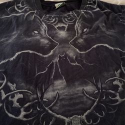 Liquid Blue Wolf Thrifted Tee 