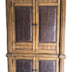 Armoire Solid Wood With Leather