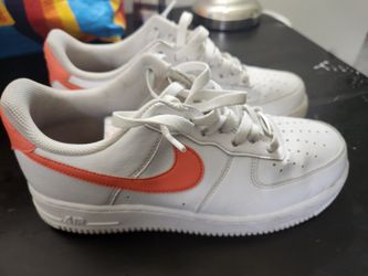 2018 nike Air Force One White And Orange Size 9