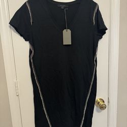 Allsaints Emelyn chain tee Dress  Black size Medium