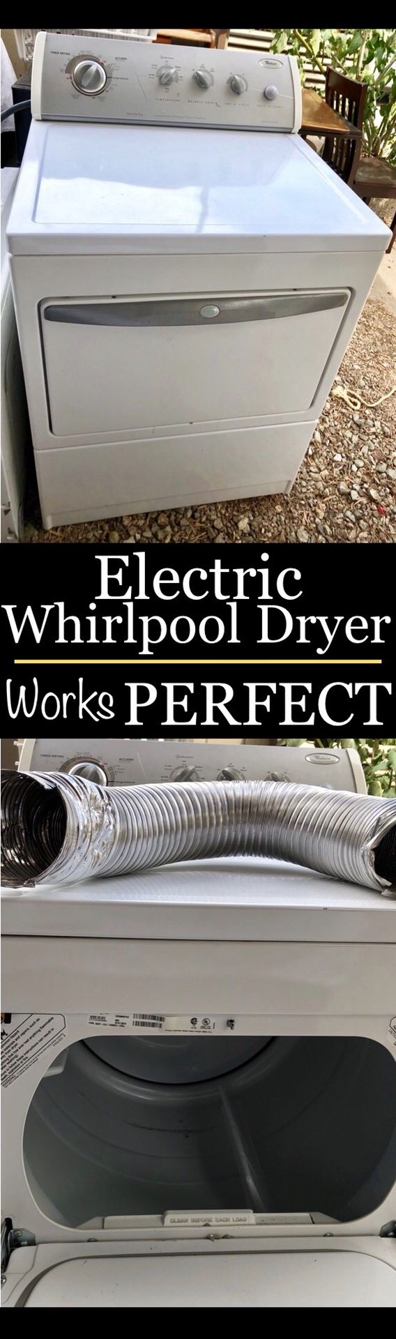 Whirlpool Electric Dryer - Works GREAT!!! 4 Prong 220v Pigtail - White Front Load Electric Dryer Whirlpool Ultimate Care II