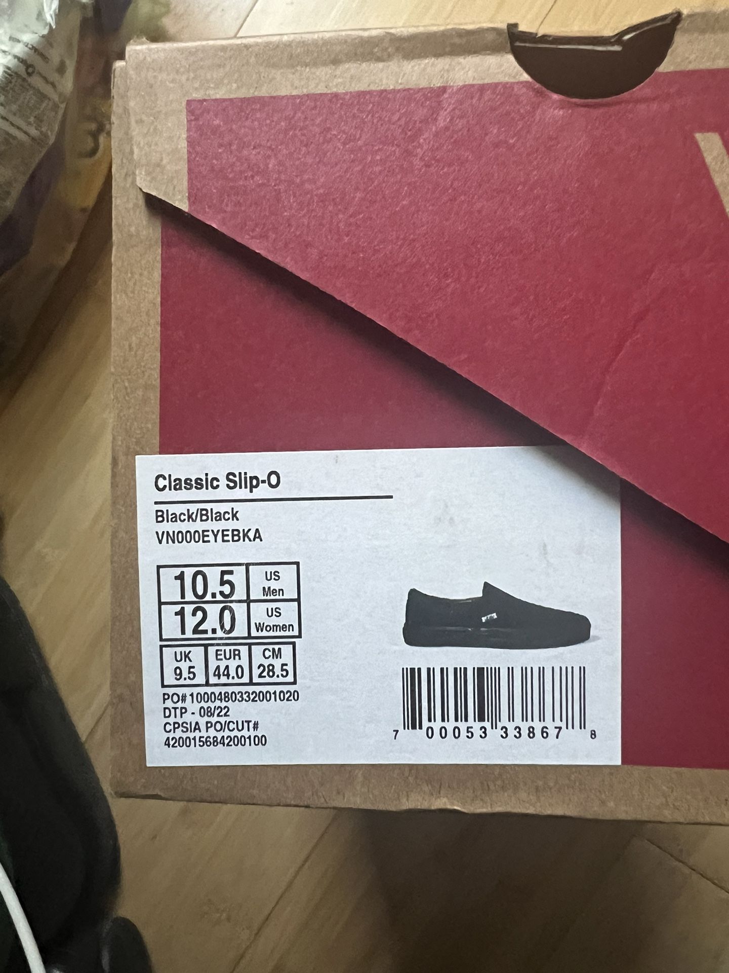 Black Slip on Vans size 10.5