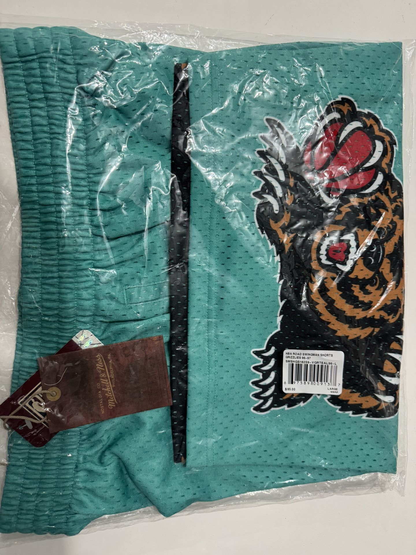 Mitchell And Ness Swingman NBA Shorts 96-97 Teal Grizzles Size L