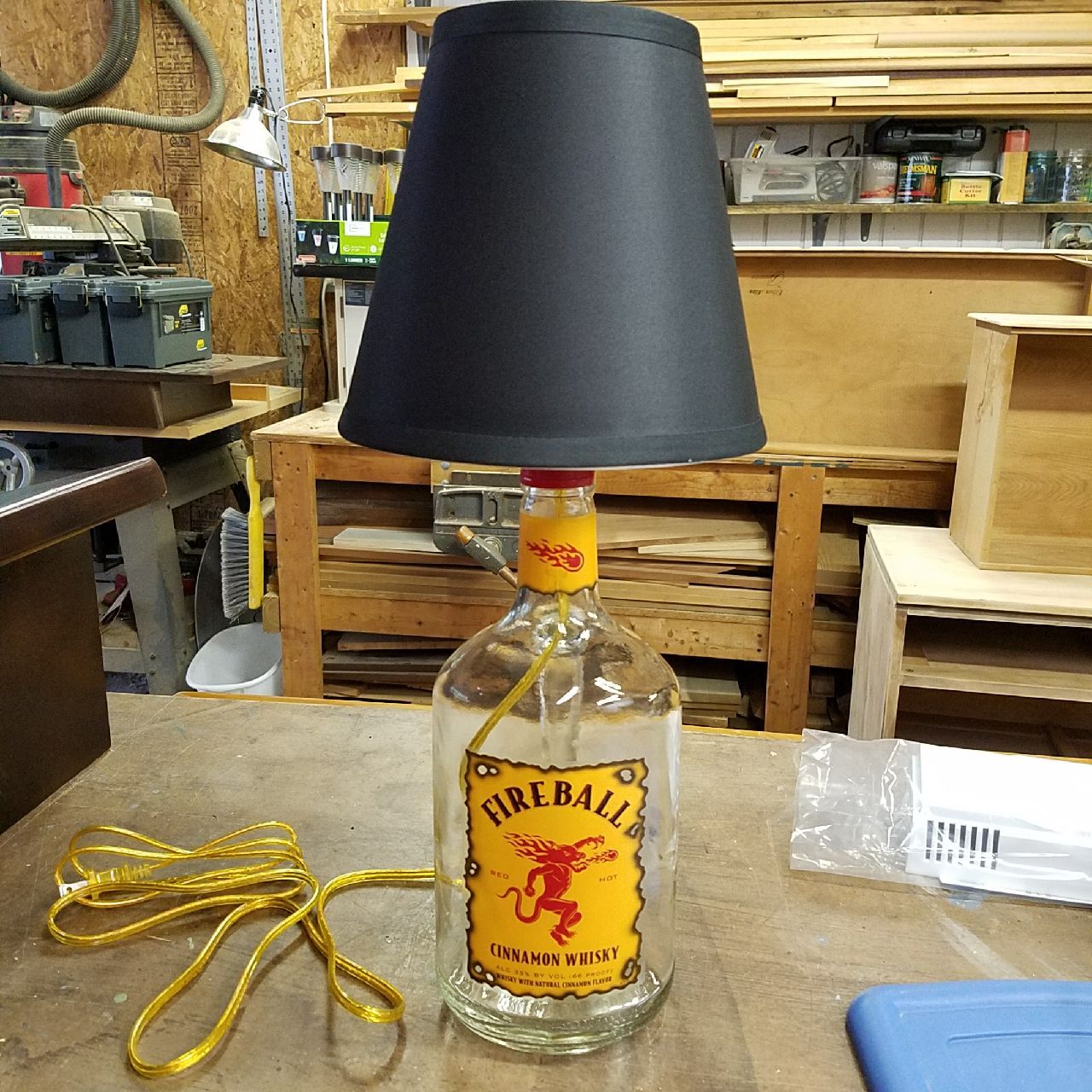 Fireball whiskey lamp