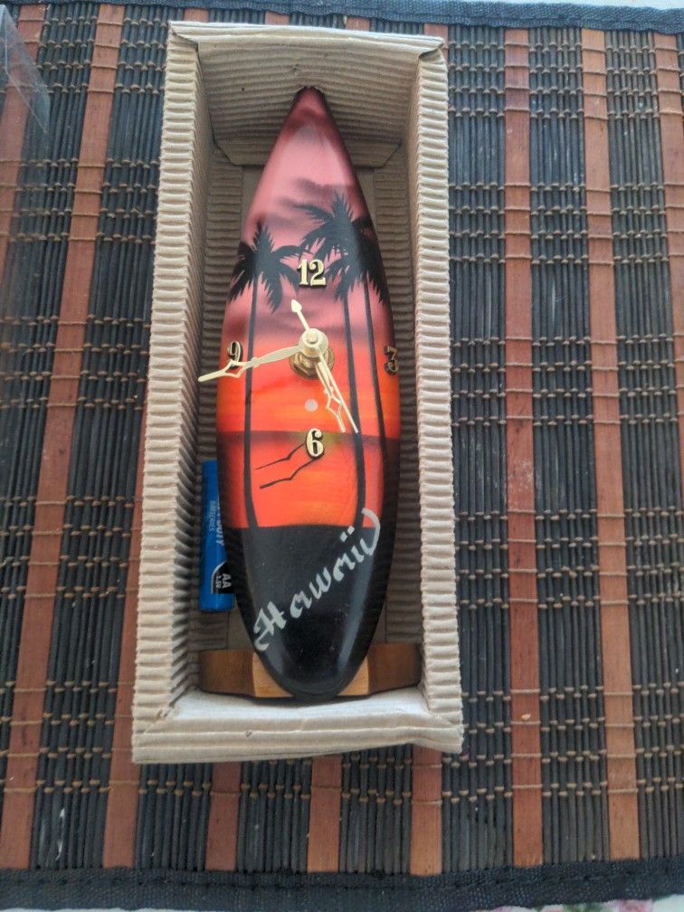 Surfboard Clock New Working Condition.