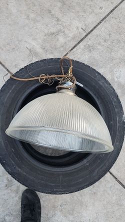 Vintage glass hanging lamp