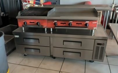 Griddle,grill and refrigerator combo