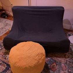 Memory Foam Love Seat With Ottoman