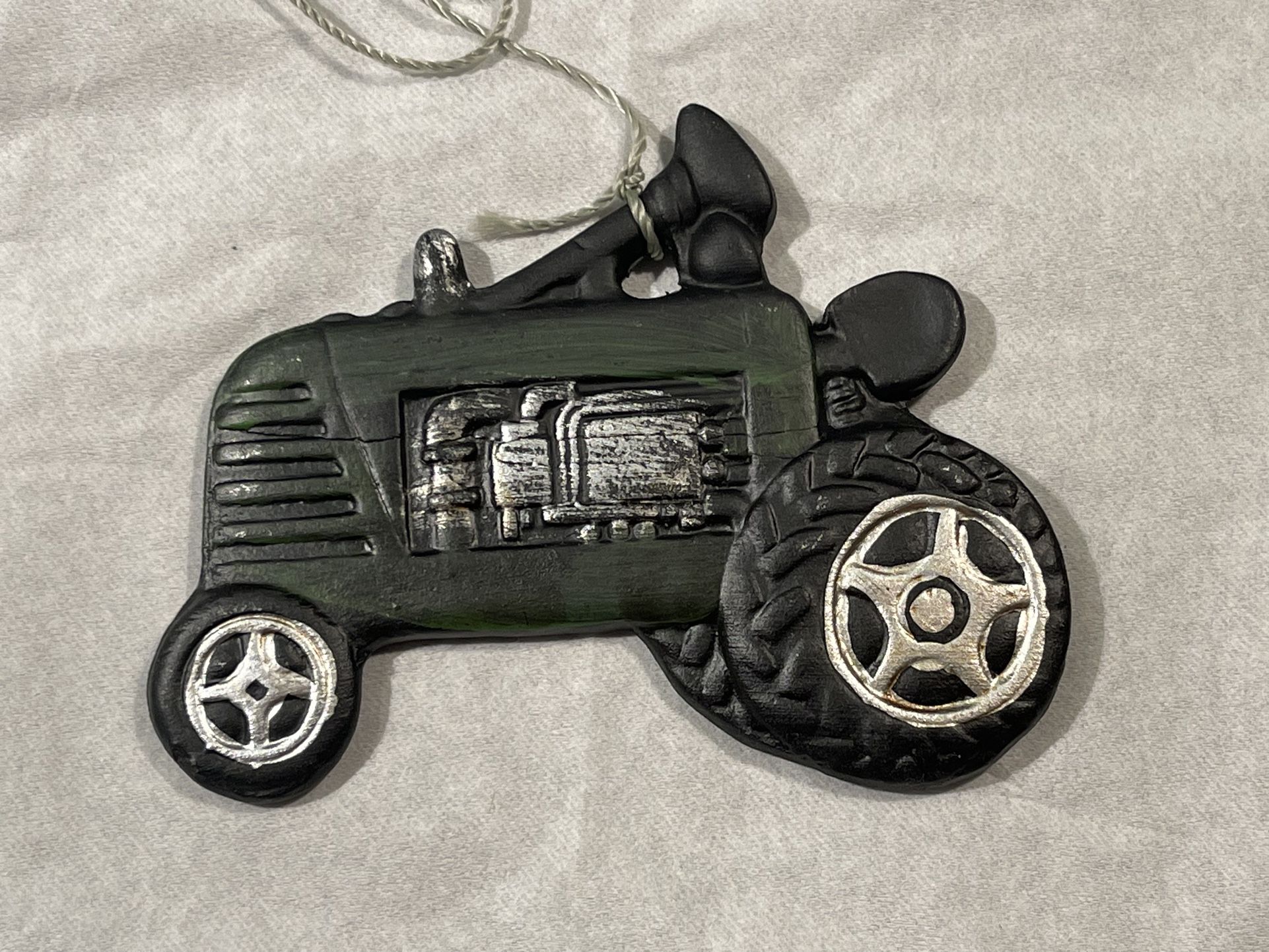 Set of 9 Ceramic Tractor Ornaments