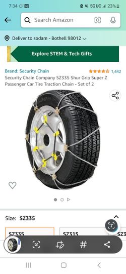 Security Chain Company SZ335 Shur Grip Super Z Passenger Car Tire Traction Chain - Set of 2
