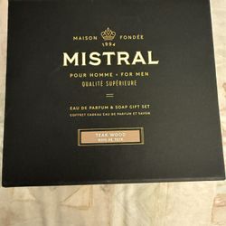 Mistral Teak Wood For Men Eau De Parfum & Soap Gift Set