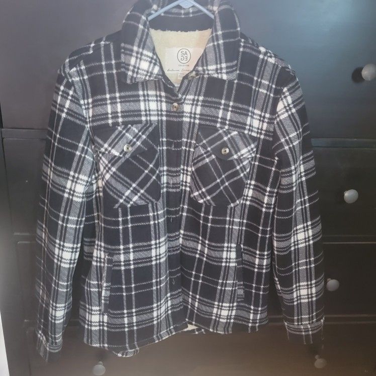 Women's Plaid Flannel Coat Small