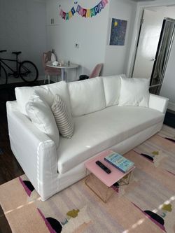 White Couch Like New- less than a year old
