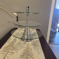 Nambe 3 Tier Glass Appetizer Stand