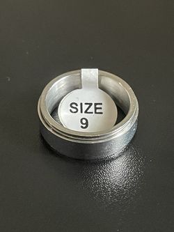 Rotatable Silver Stainless Steel Ring Size 9