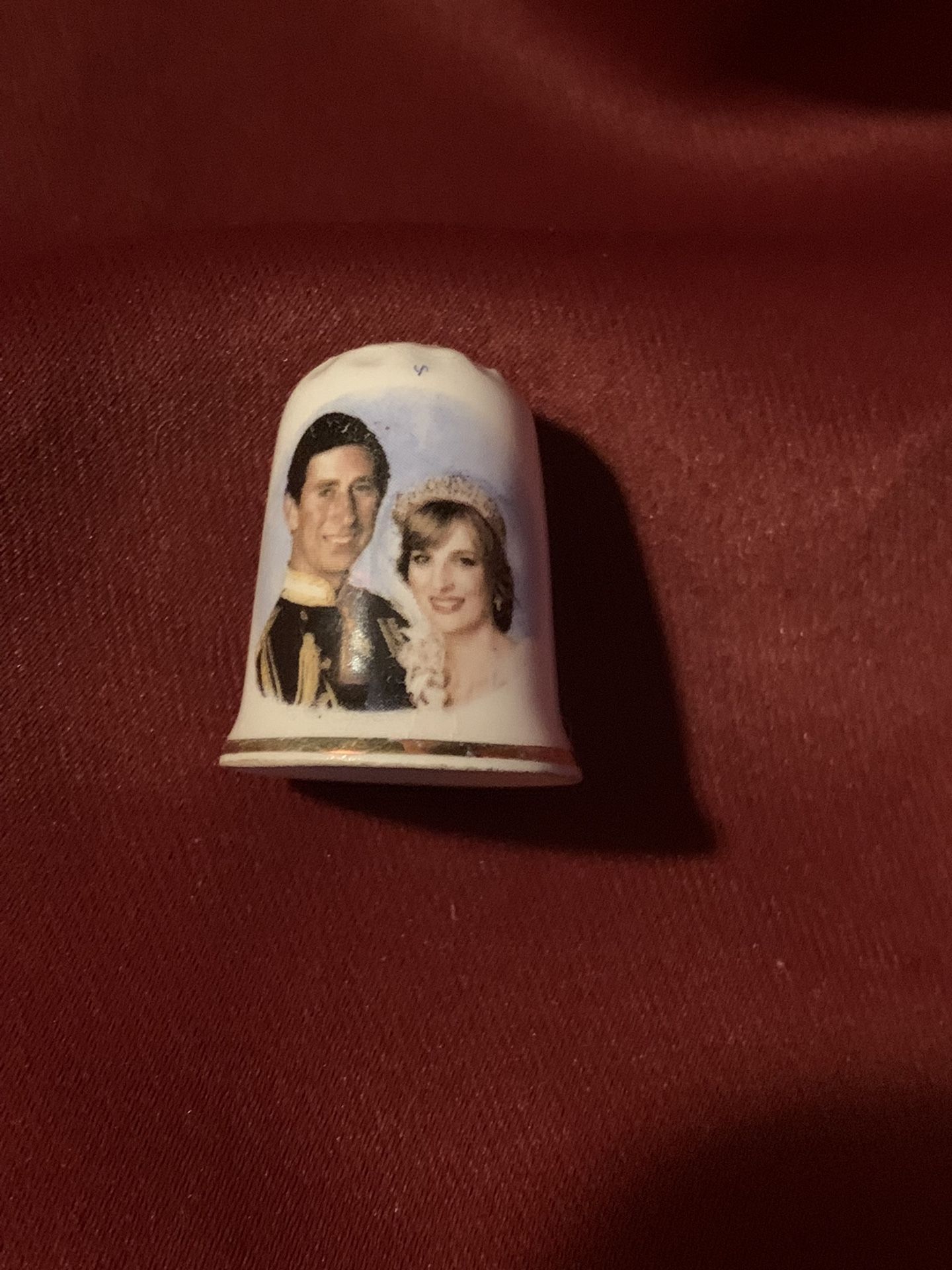 Vintage 1981 Bone China Prince Charles & Princess Diana wedding thimble