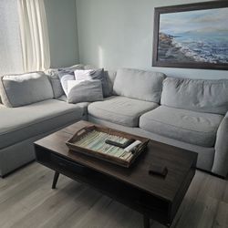 Light Blue Sectional Sofa Couch