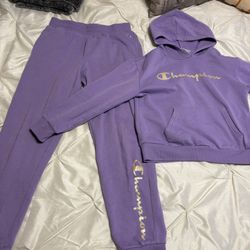 Champion 2 Piece Set Girls Pullover Hoodie / Jogger Sweat Pants Outfit Sz 16-XL