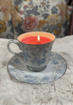 Teacup Candle And Jewelry Tray
