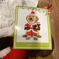 Pet Dog Costume Size M Santa Clause Winter Clothes sweater dress Christmas Gift supplies