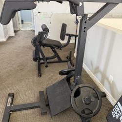 Titan- Workout Equipment- Squat, Yoke, Press Rack And Leg Extension/curl Machine